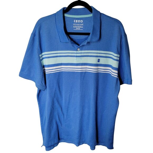 IZOD Other - IZOD Advantage Performance Mens Sz XXL Blue Short Sleeve Stretch Polo Shirt